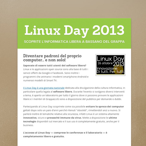 Volantino digitale del Linux Day 2013 a Bassano del Grappa