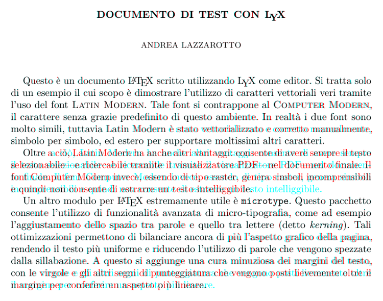 Differenza tra i due PDF, in azzurro la versione originale