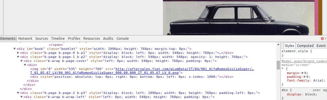 Screenshot codice HTML con link a un'immagine PNG